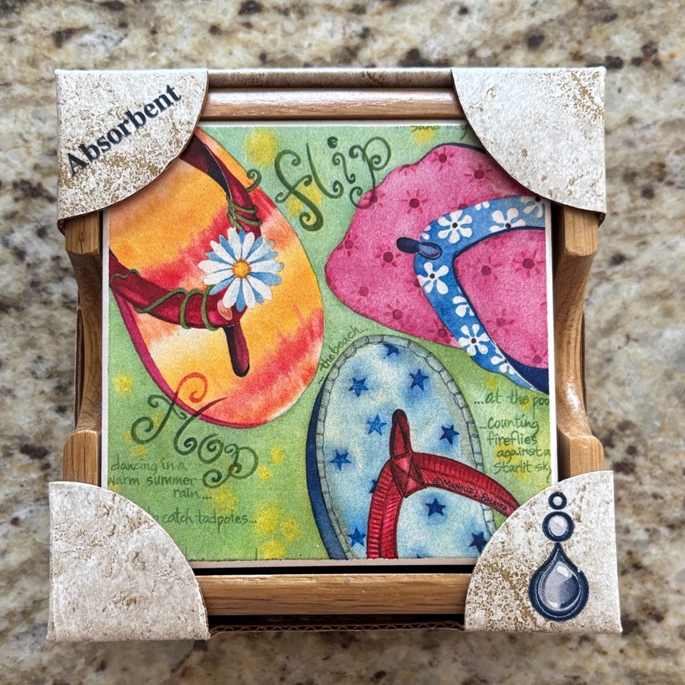 Flip Flop Art Coaster Set